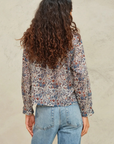 M.A.B.E, Cass Print Long Sleeve Top- Indigo/ Rust