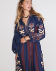 Stella Forest, Anouck Long Dress- Blue