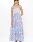 Oliphant, Smocked Back Maxi Dress-Borrego Navy