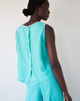 Dr. Bloom, Ana Top -Green Linen