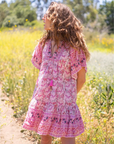 Bell, Angelina Mini Dress- Pink Print
