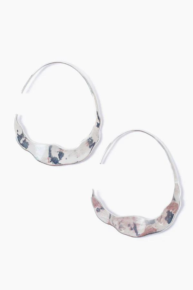 Chan Luu Silver Crescent Moon Hoops