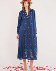 Nimo With Love, Sandalwood Dress- Navy/ Monkey Embroidered
