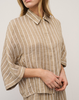 0039 Italy, Hollie Linen Striped Blouse