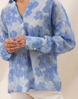Charli, Libby Shirt- Azure Flower Print