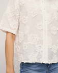 0039 Italy, Bea 3D Embroidered Blouse- White