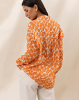 Charli, Libby shirt- Mandarin Floral PRint