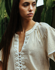 Rose and Rose, Upminster Top - Gold Lurex