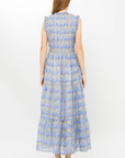 Oliphant, Sleeveless Smocked Maxi- Florence Blue