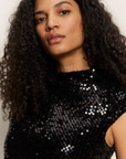 Sanctuary, Funnel Neck Sequin Top