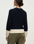 Velvet, Shay Chunky Pima Cotton Sweater - Navy