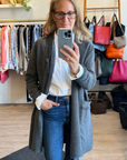Cashmere Fringe Cardigan - Charcoal Korat