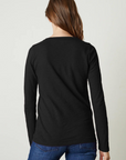 Velvet, Liz L/S City Slub Crew- Black