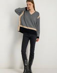 Stella Forest, Vesper Colour Block Sweater - Gris