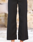 Frank & Eileen, Wexford Wide Leg Linen Pant -Black