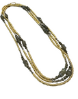 The Makery Collection, Triple Wrap Necklace - Sparkling Pyrite, Labradorite and Gold