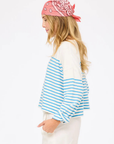 Kerri Rosenthal, Long Sleeve Stripe Tee- Cloud-Blue