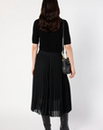 Gerard Darel, Bilal Pleated Jaquard Skirt- Noir