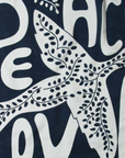 Les Belles Vagabondes, Mini Foulard Peace & Love- Marine Navy