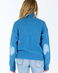 Kerri Rosenthal, Lucy Mock Neck Sweater - Heather Blue