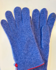 SantaCana, Wool & Cashmere Glove with Piping and Leather Button
