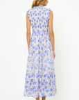 Oliphant, Sleeveless Smocked Maxi- Monarch Blue