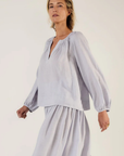 Mondo Corsini, Elizabeth Mist Linen Blouse- Mist
