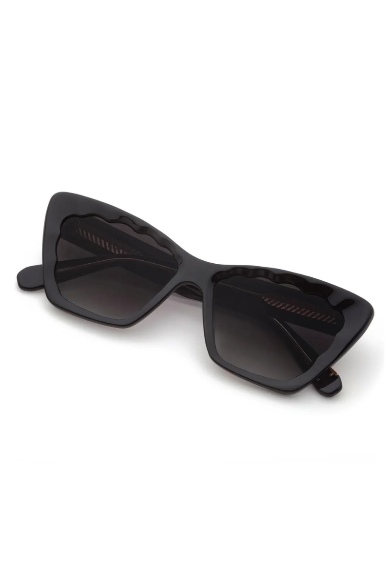Krewe, Brigitte Sunglasses- Black + Black & Crystal