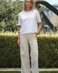 Frank & Eileen, West Village Wide Leg Chino- Cement