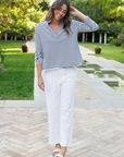 Frank & Eileen, Patrick Popover Henley Heritage Jersey - White and British Royal Navy