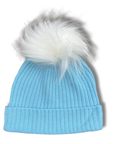 Cashmere Ribbed Hat with Pom Pom