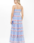 Oliphant, Smocked Back Maxi Dress-Borrego Navy