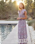 M.A.B.E, Della Print Maxi Dress- Blue/Pink