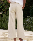 Frank & Eileen, Wexford Wide Leg Linen Pant-Cement