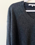 Gerard Darel, Edwige V-neck wool sweater with rhinestones - Gris