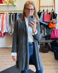 Cashmere Fringe Cardigan - Charcoal Korat