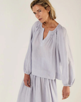 Mondo Corsini, Elizabeth Mist Linen Blouse- Mist
