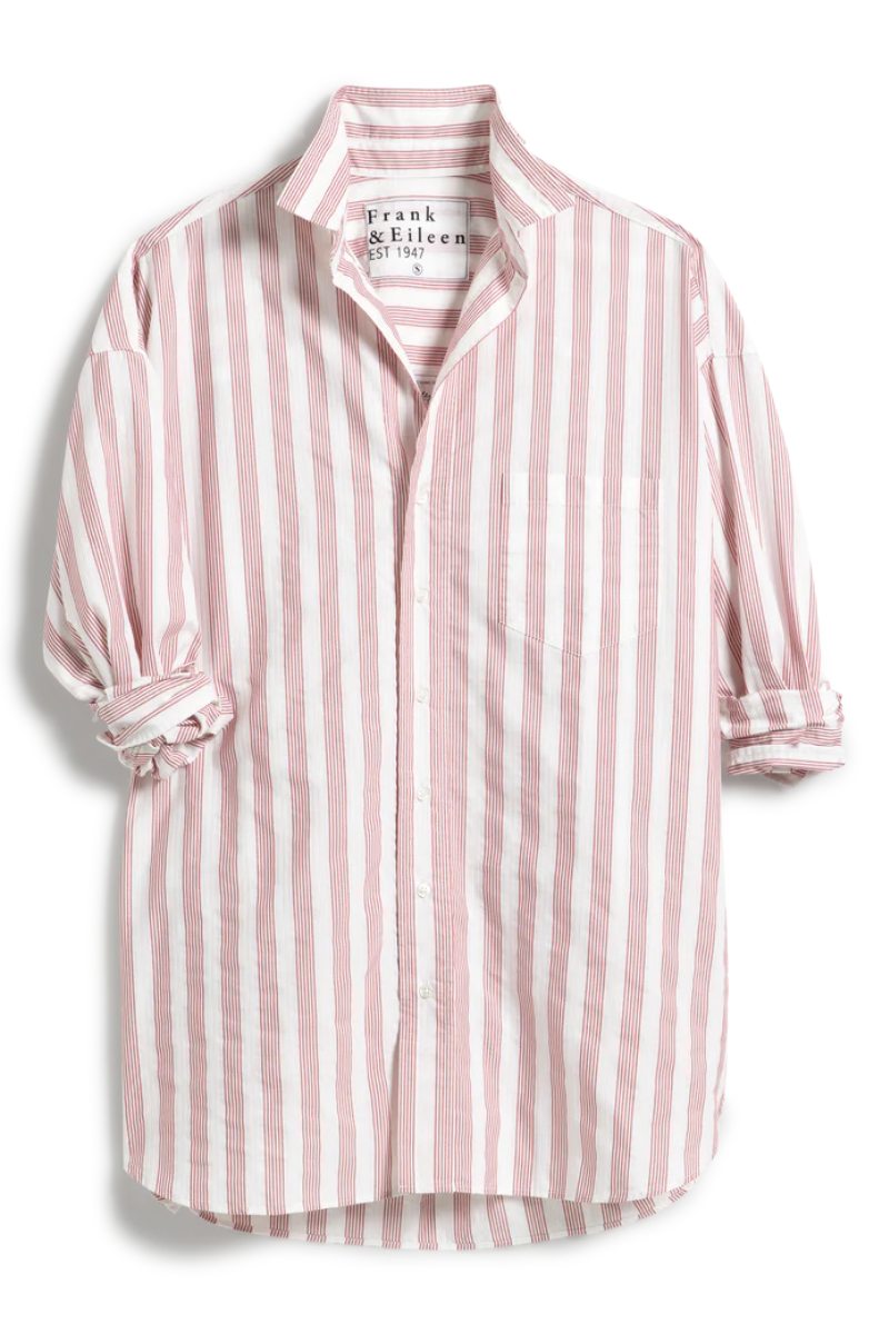 Deuxieme Classe FRANK&EILEEN SHIRLEY シャツ Frank & Eileen, Shirley Oversized Button-Up Shirt-Multi Red Stripe