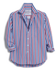 Frank & Eileen, Eileen Relaxed Button Up Shirt - Blue with Navy and Red Stripe