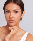 Delilah Earring Gold Plated Silver 925- Prasiolite & Emerald