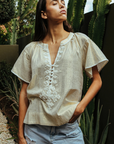 Rose and Rose, Upminster Top - Gold Lurex