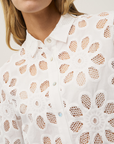 0039 Italy, Bea Lace Embroidered Blouse- White