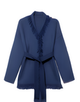 Fringe Belted Cardigan - Ink Blue