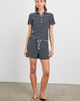 Rails, Teddy Shorts - Navy Ivory Stripe