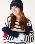 MERSEA, Sailor Love Whipstitch Beanie - Navy/Cream