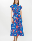 Oliphant, Belted Shirt Dress- Fleur Blue