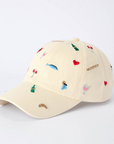 Cute Floral Heart Tomato Embroidered Baseball Cap