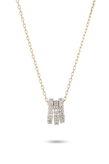 Adina Reyter, Bead Party, Diamond 3s Company Necklace - 14K Yellow Gold