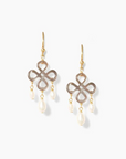 Chan Luu, Clover Chandelier Drop Earrings- White Pearl Mix