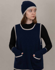 Oats & Rice, Cottage Pocket Cashmere Tank- Navy
